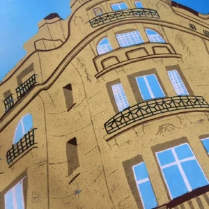 'Paris Building' Linocut - Image 4
