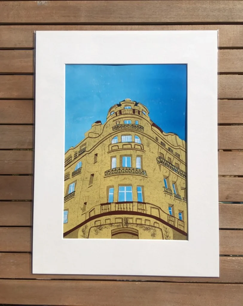 'Paris Building' Linocut