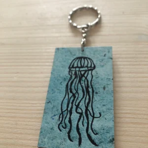 Jellyfish Wooden Keyring - Image 2