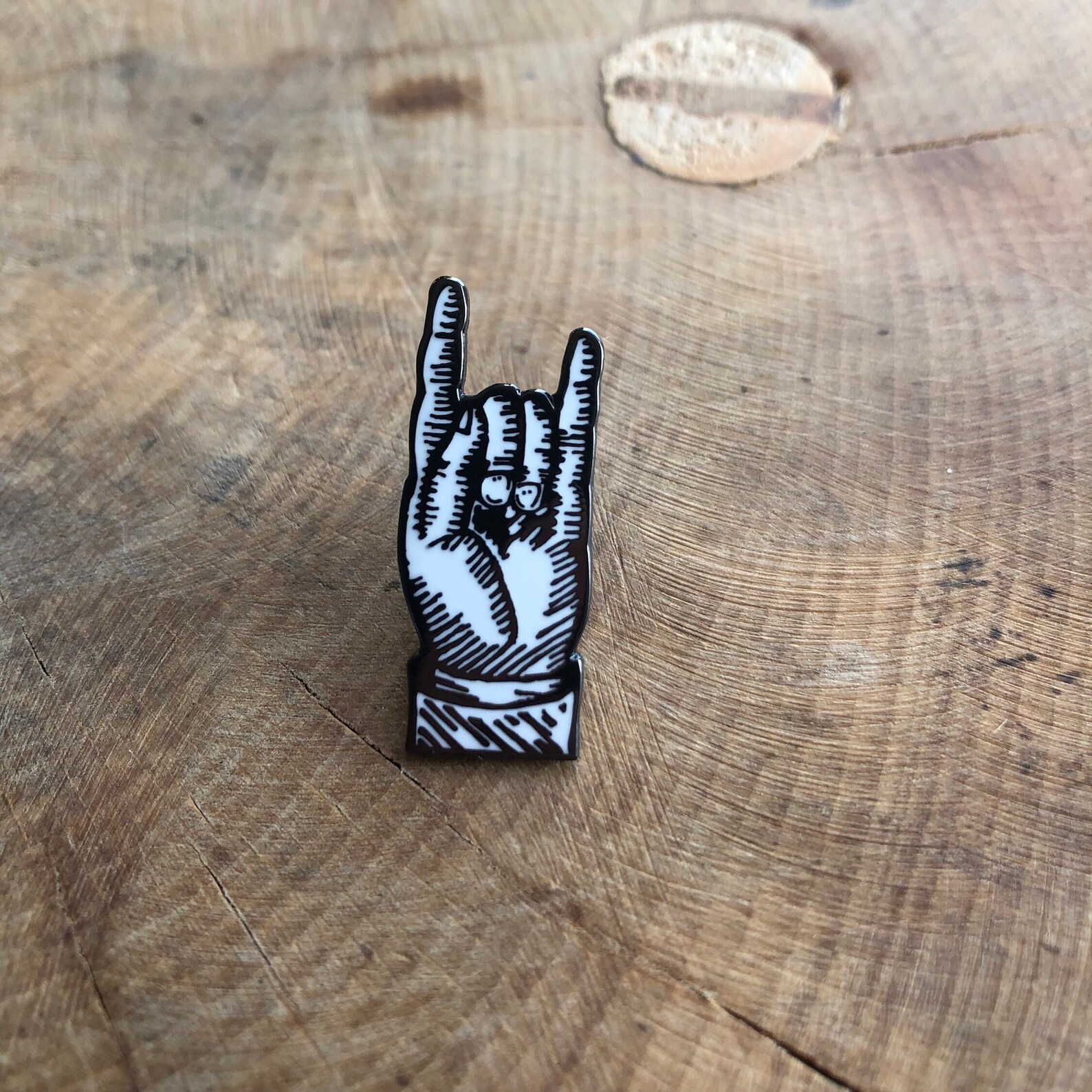 Rock Hand Enamel Pin Badge - Image 4