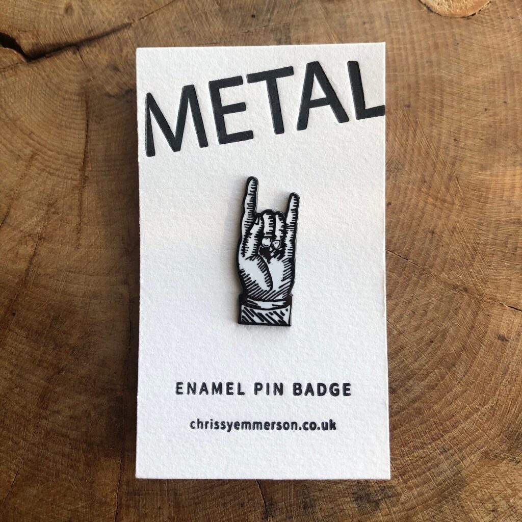 Rock Hand Enamel Pin Badge